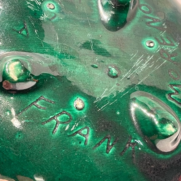 Vintage Sign Frank Moreno Green Pottery - Picture 5 of 16